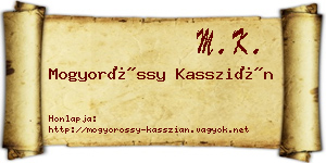 Mogyoróssy Kasszián névjegykártya